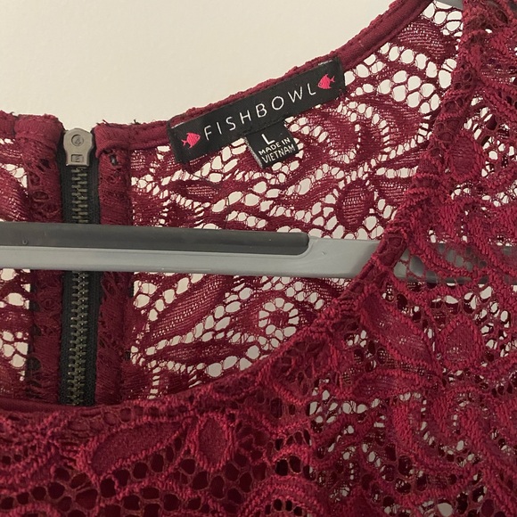 Fishbowl Burgundy Lace Floral Dress - Picture 3 of 4